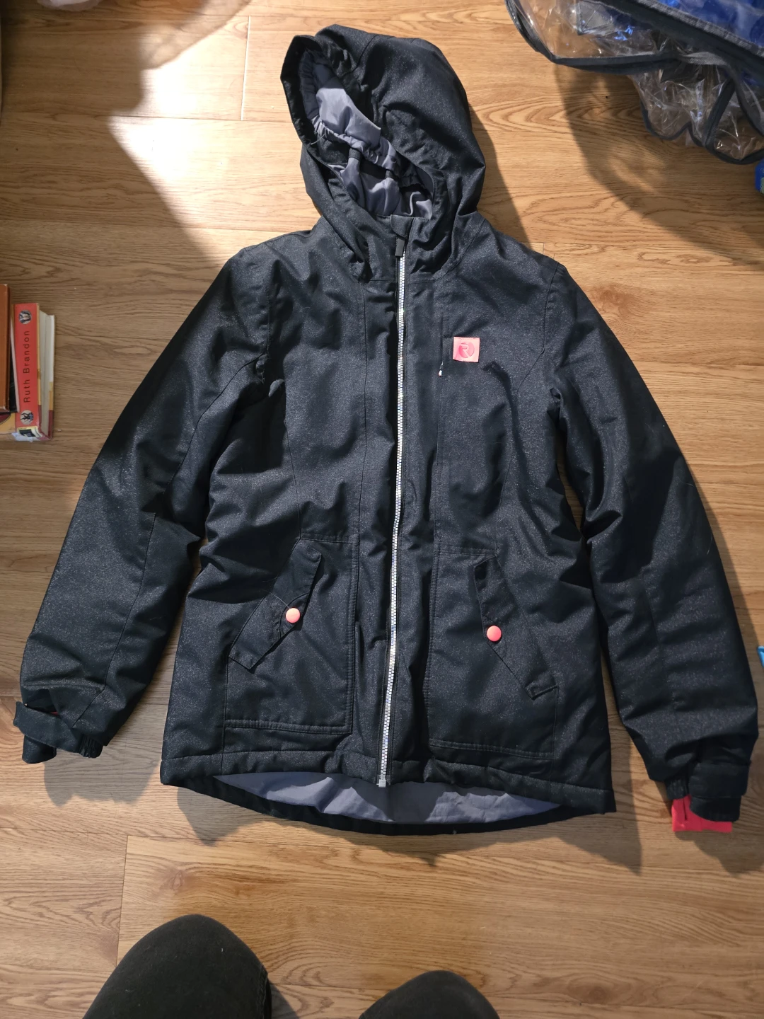 Ripzone Black Ski Jacket with Pink Accents