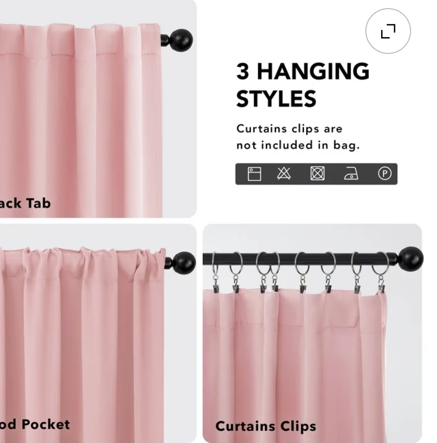 Deconovo Thermal Insulated Blackout Curtains 42x84 - Pink - photo 5