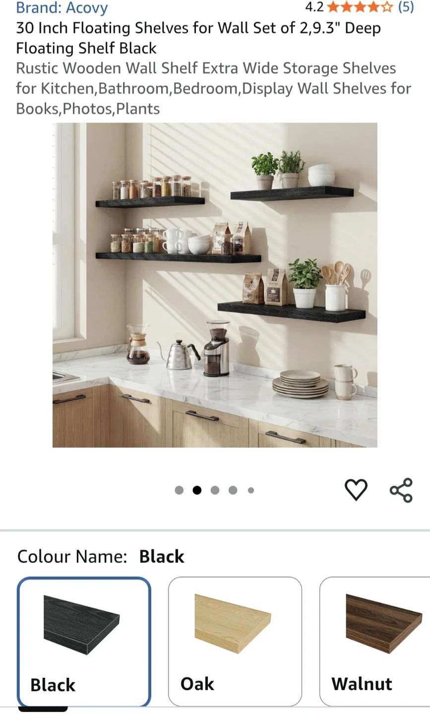 Acovy 30-inch Floating Shelves, Set of 2 - photo 2