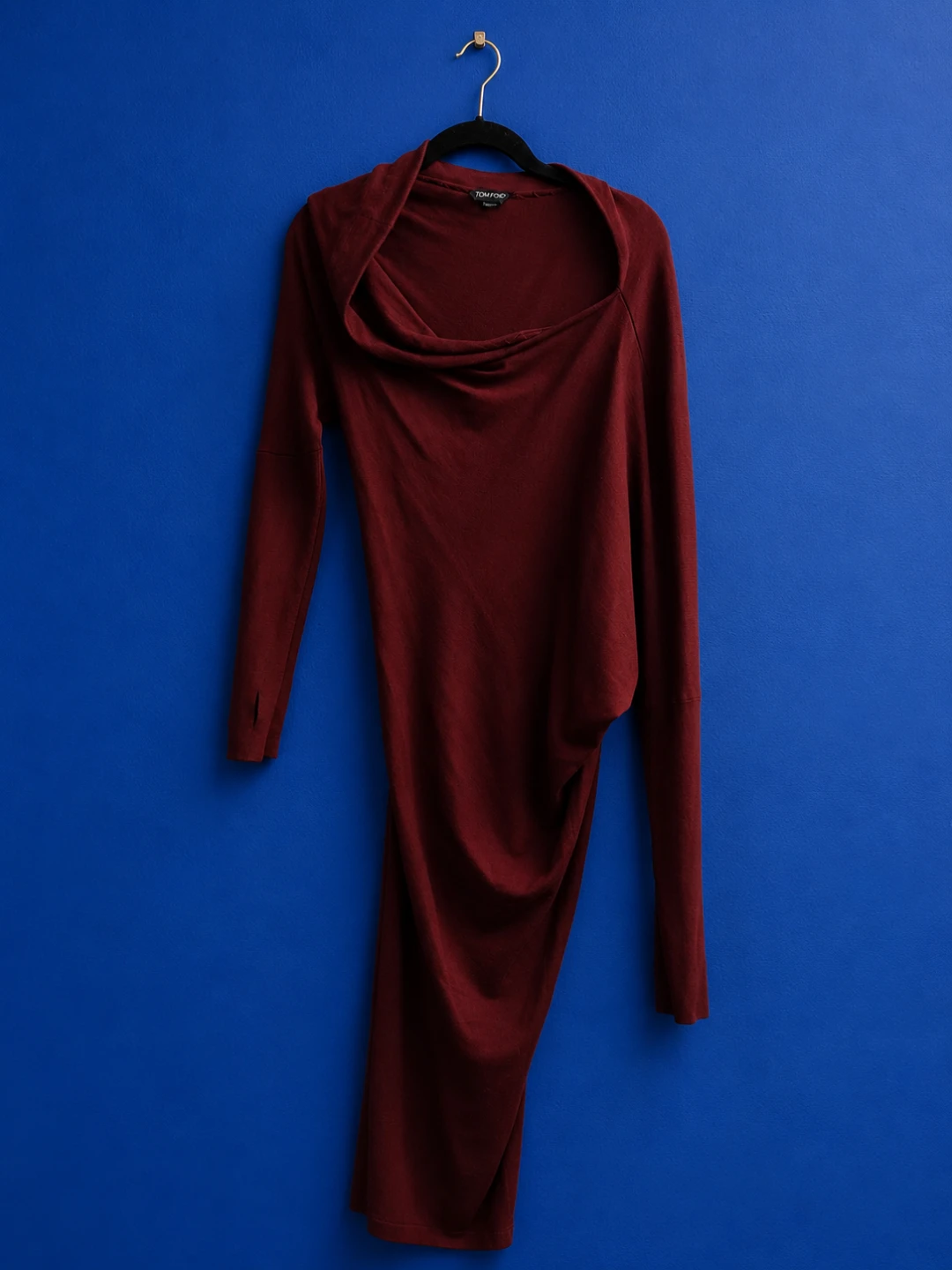 Tom Ford Cashmere  Burgundy Long Sleeve Midi Dress - photo 4