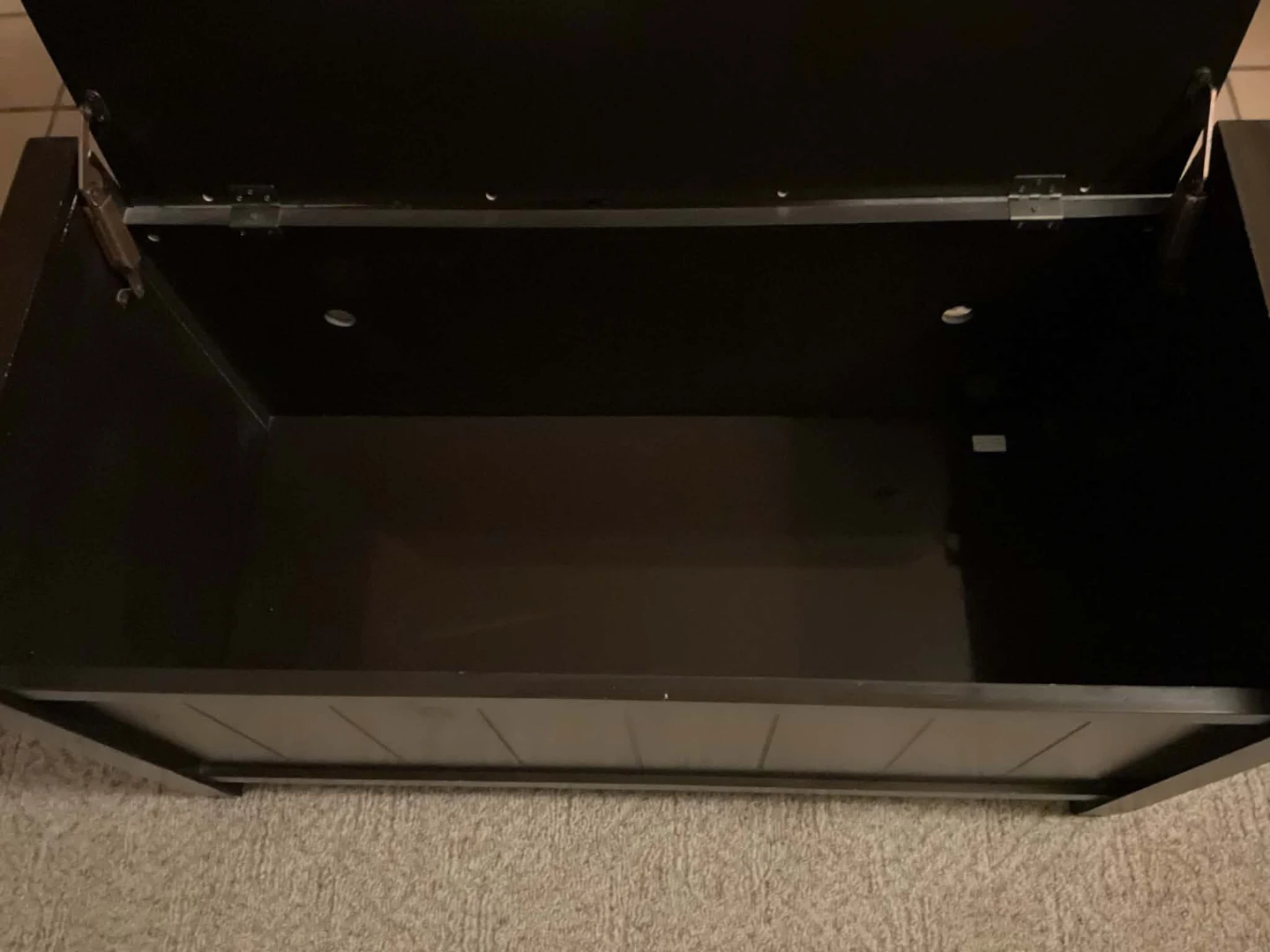 Dark Brown Storage Bench with Cushion