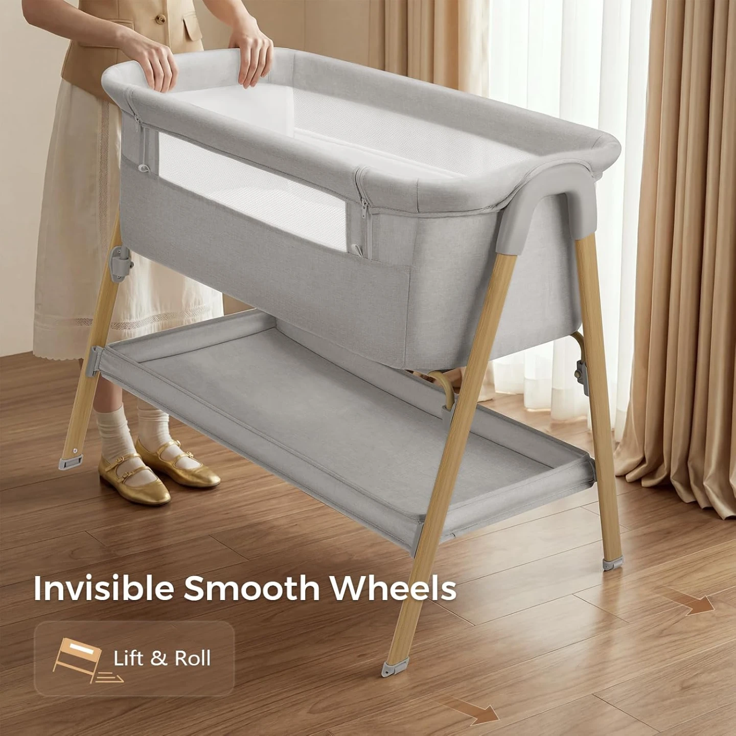 Baby Bassinet, Bedside Bassinet, 2-in-1 Bedside Sleeper - photo 4