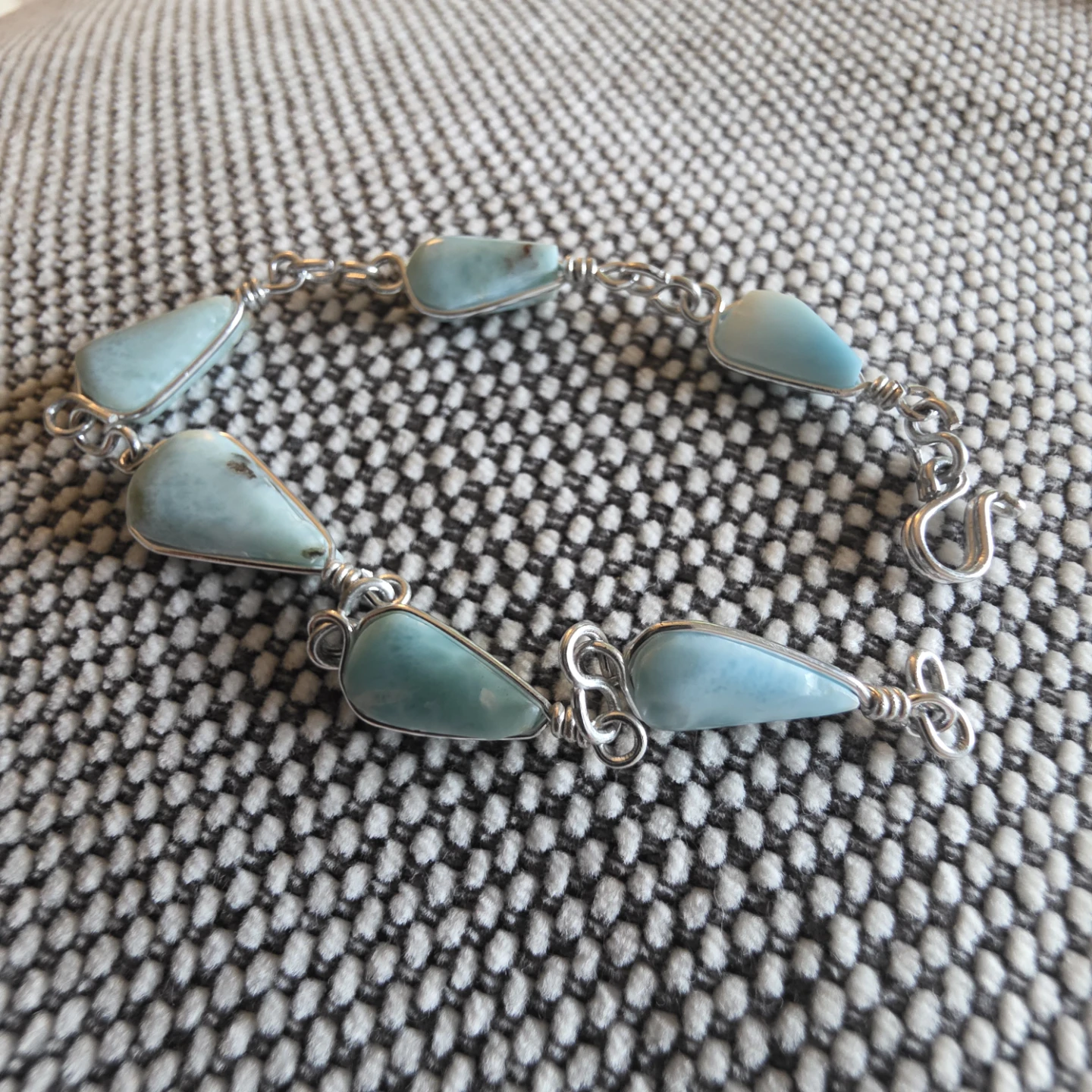 Larimar Gemstone Sterling Silver Tone  Bracelet - photo 4