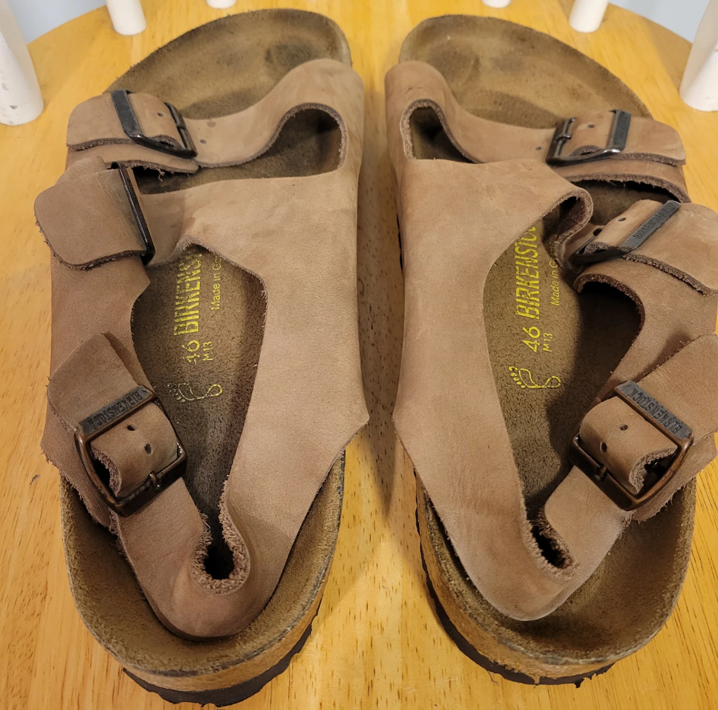 Birkenstock Milano Men's Brown Leather Buckle Sandals Sz 46 13 - photo 4