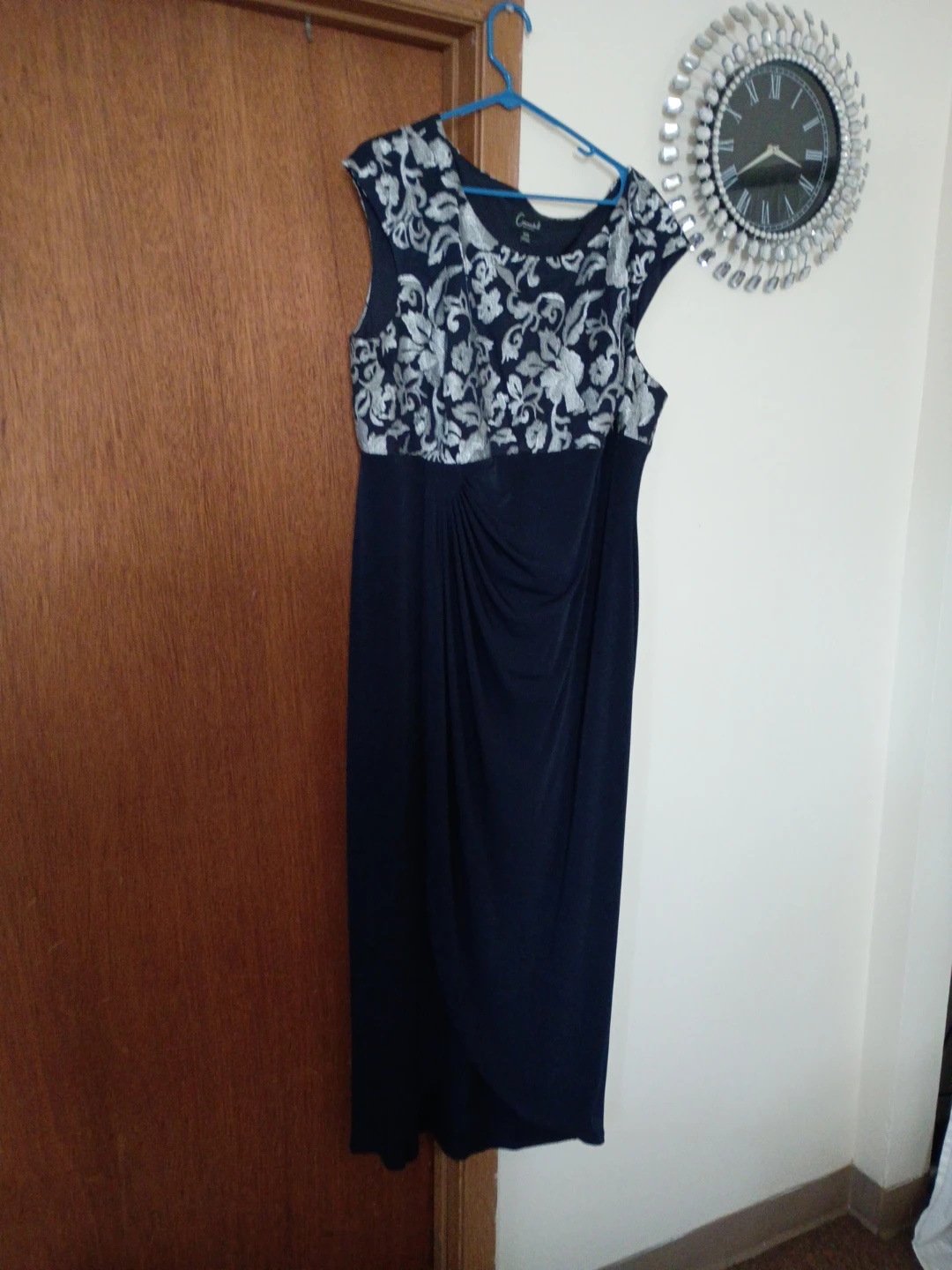 Connected Apparel Navy Floral Dress