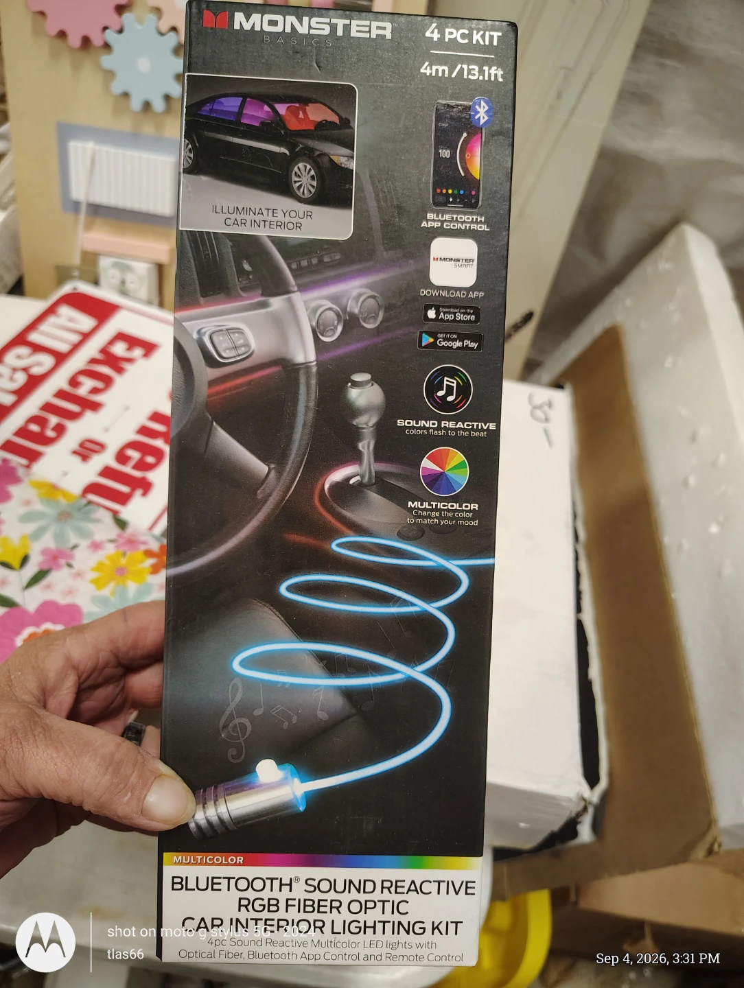 Monster Basics Bluetooth RGB Fiber Optic Car Interior Light Kit - photo 4