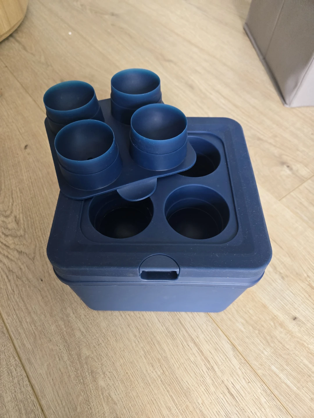 Blue silicone ice sphere mould tray