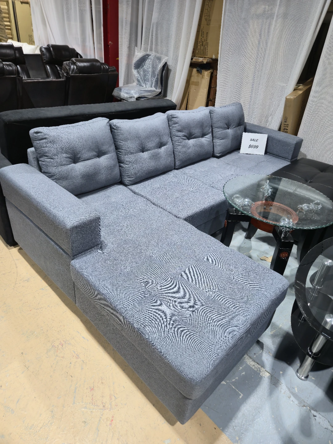 Grey Sectional Sofa 4 Seater Sectional With Storage
