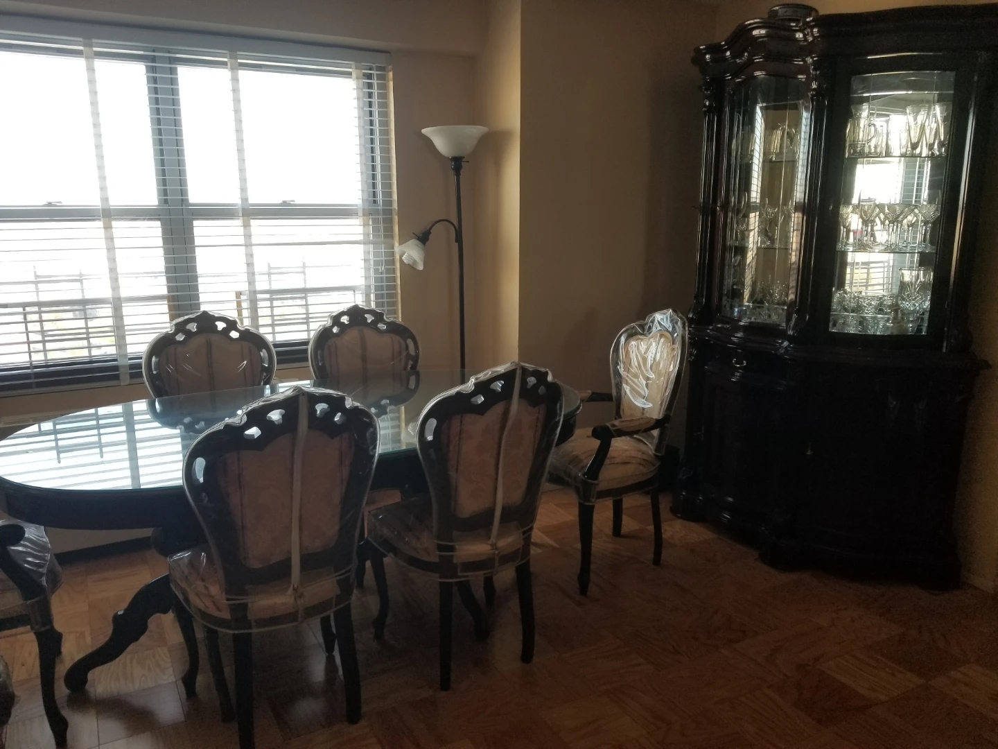 Traditional Dark Wood China Cabinet