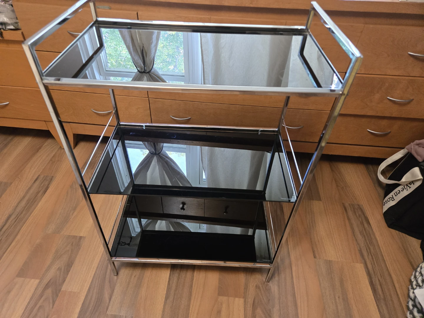 Three-Tier Chrome and Glass Serving Cart - photo 3