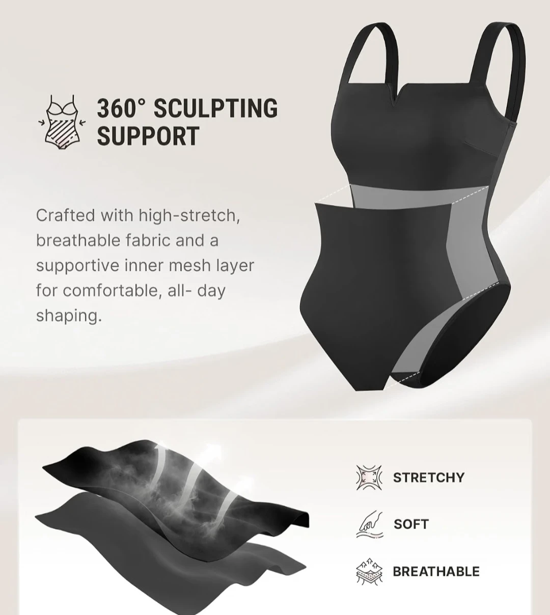 New Medium Black Sculpting Bodysuit - photo 4