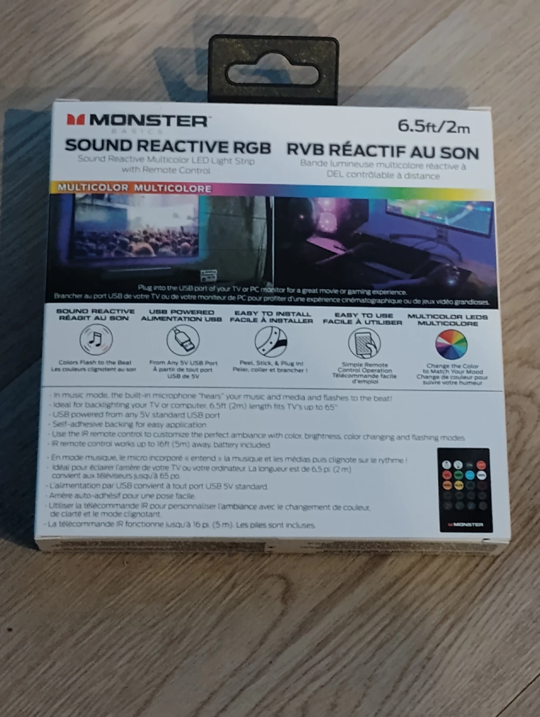 Monster Basics Sound Reactive RGB LED Light Strip - photo 2