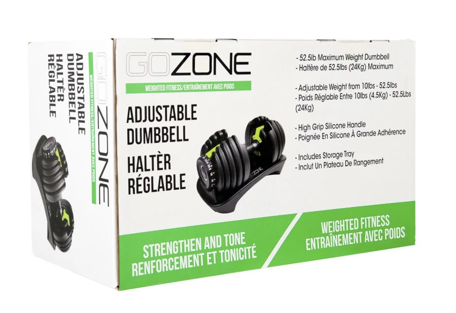 GoZone 10lb-52.5lb Single Adjustable Dumbbell – Black/Green - photo 5