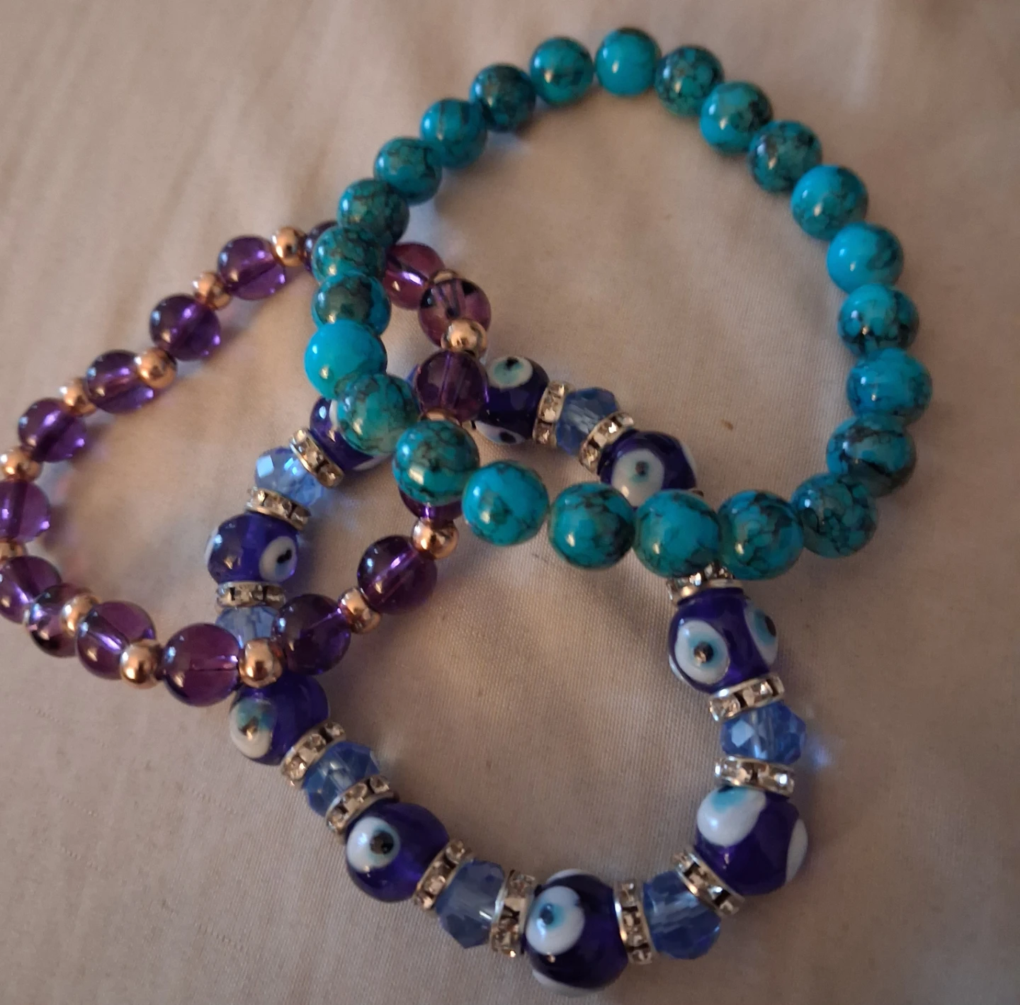 Set of Three Beaded Bracelets