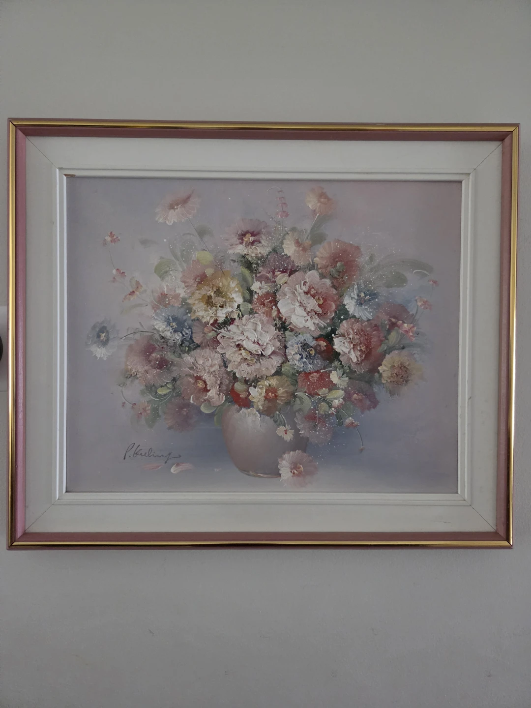 P. Keeling floral painting