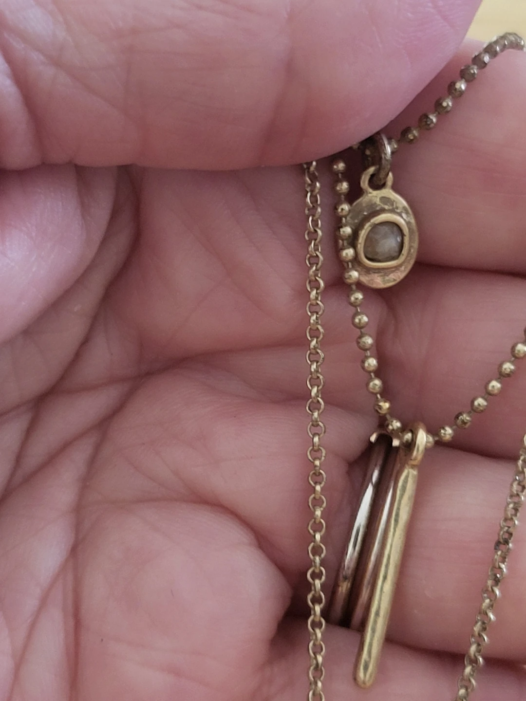 Lucky Brand layered necklace with druzy pendant - photo 5
