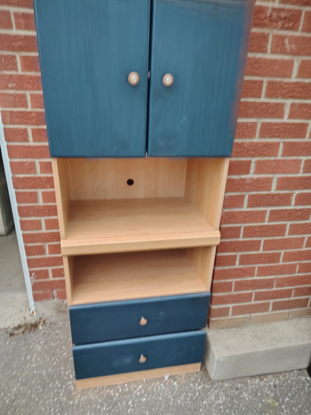 Tall Wooden Storage Cabinet with Drawers