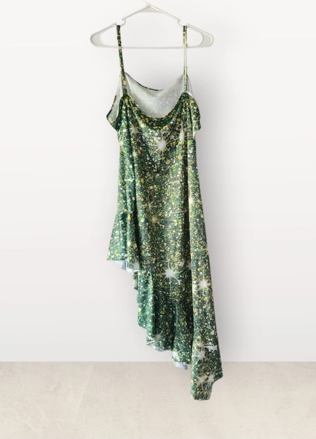 Green Glitter Print High-Low Dress - photo 2