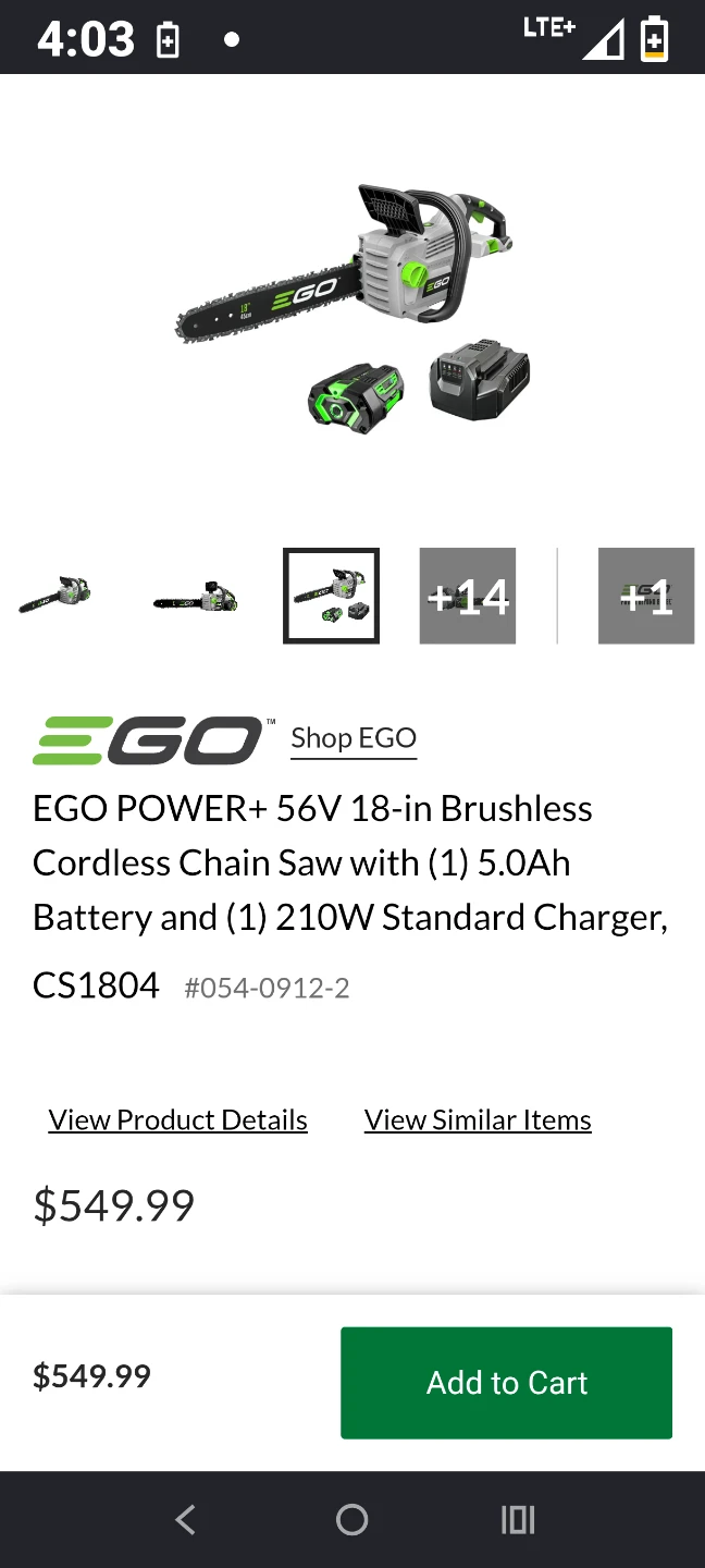EGO Power+ 56V 18-inch Cordless Chain Saw - photo 5