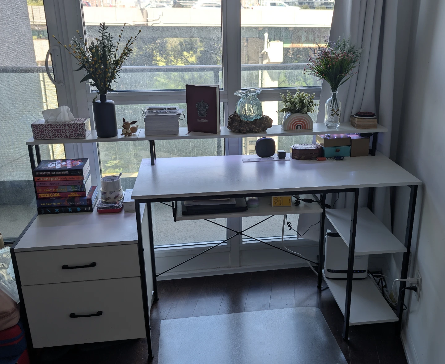 Rolanstar Computer Desk 63" with Power Outlet & LED Light - photo 2