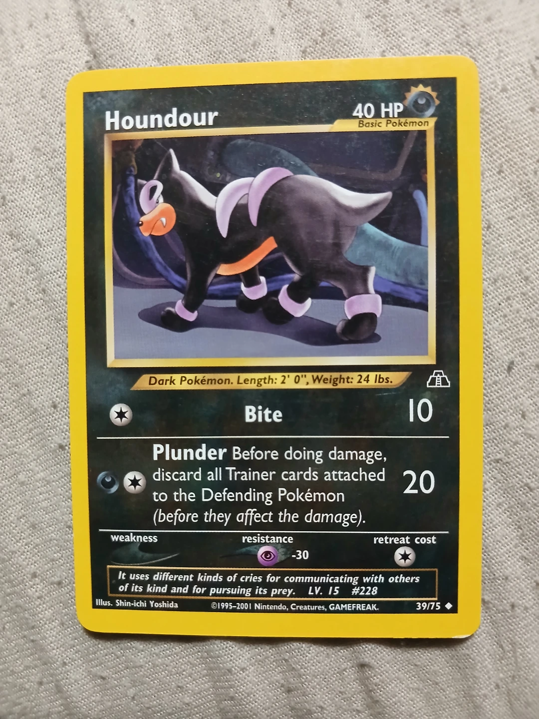 Houndour 39/75 1995-2001 Pokémon Card