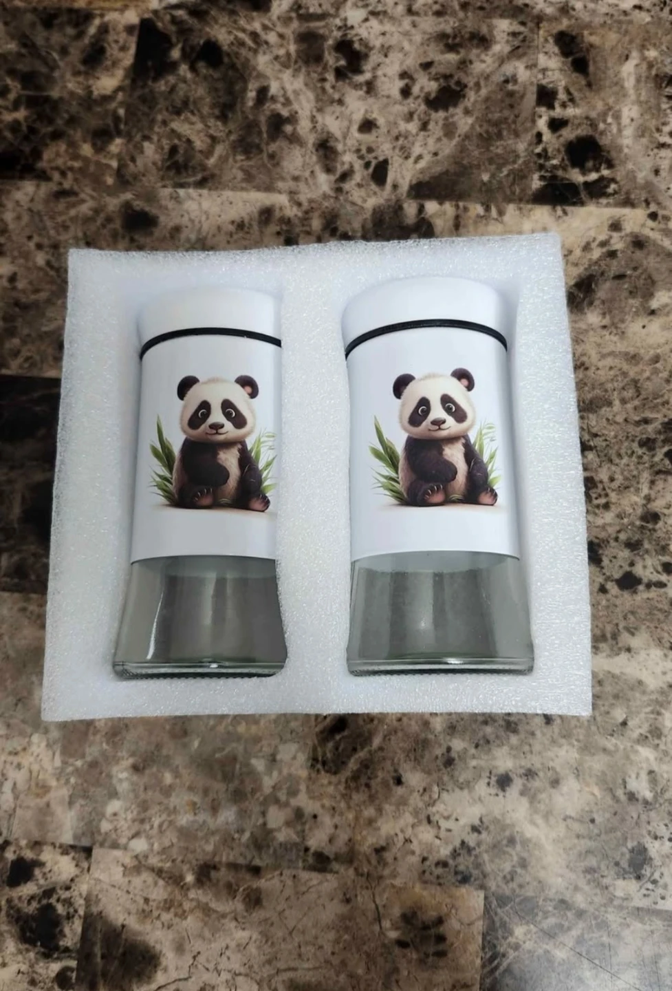 Salt and Pepper Shakers with Panda Design
