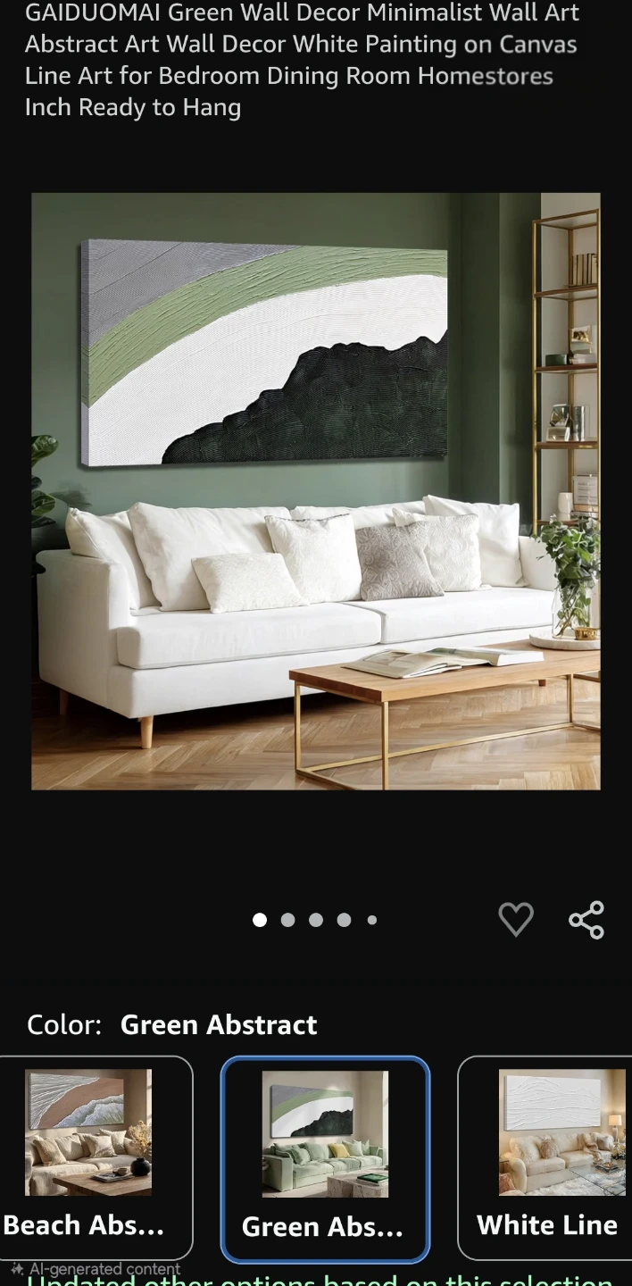 GAIDUOMAI Minimalist Green Abstract Wall Art