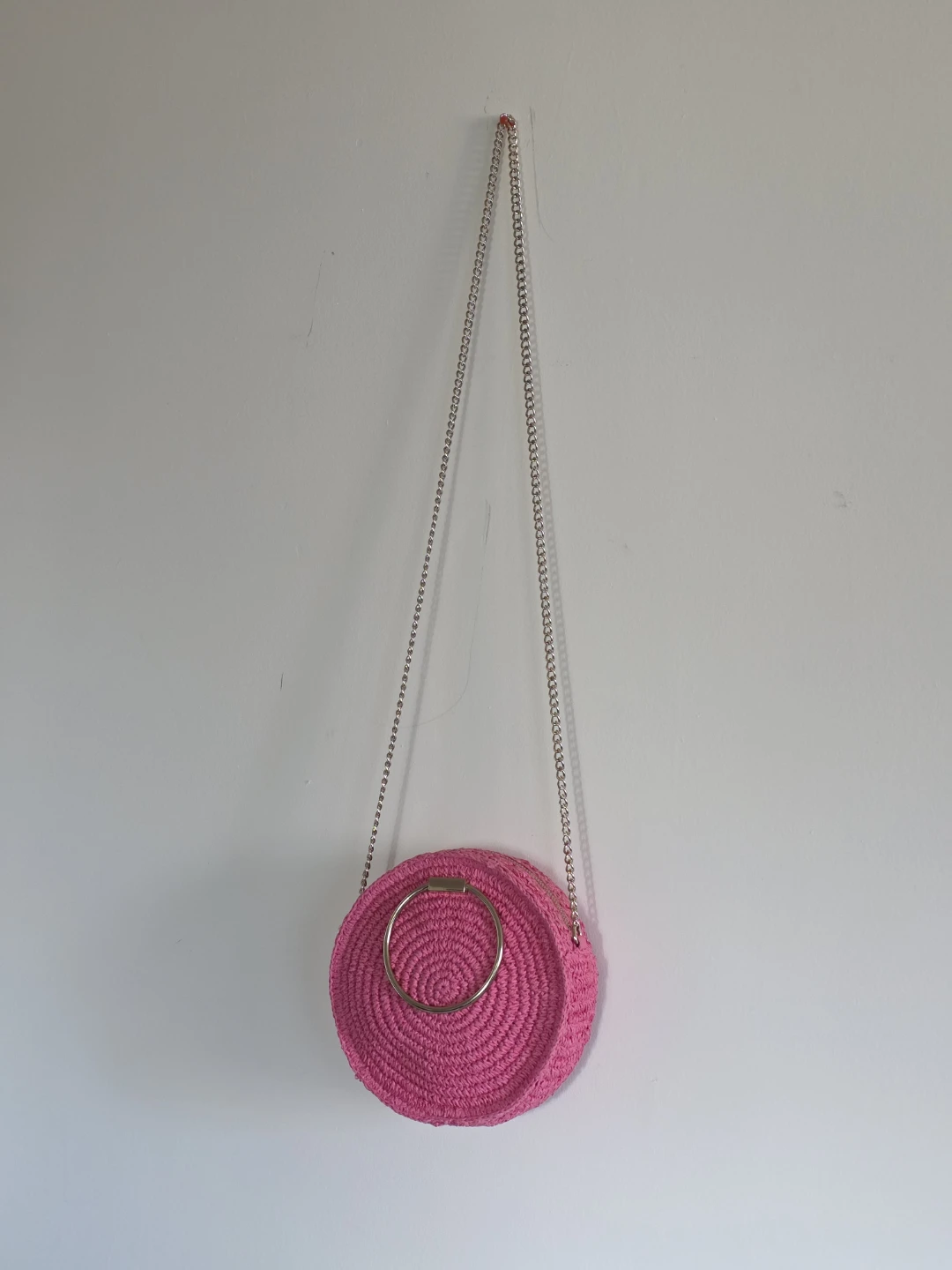 New Pink Round Straw Handbag - photo 5