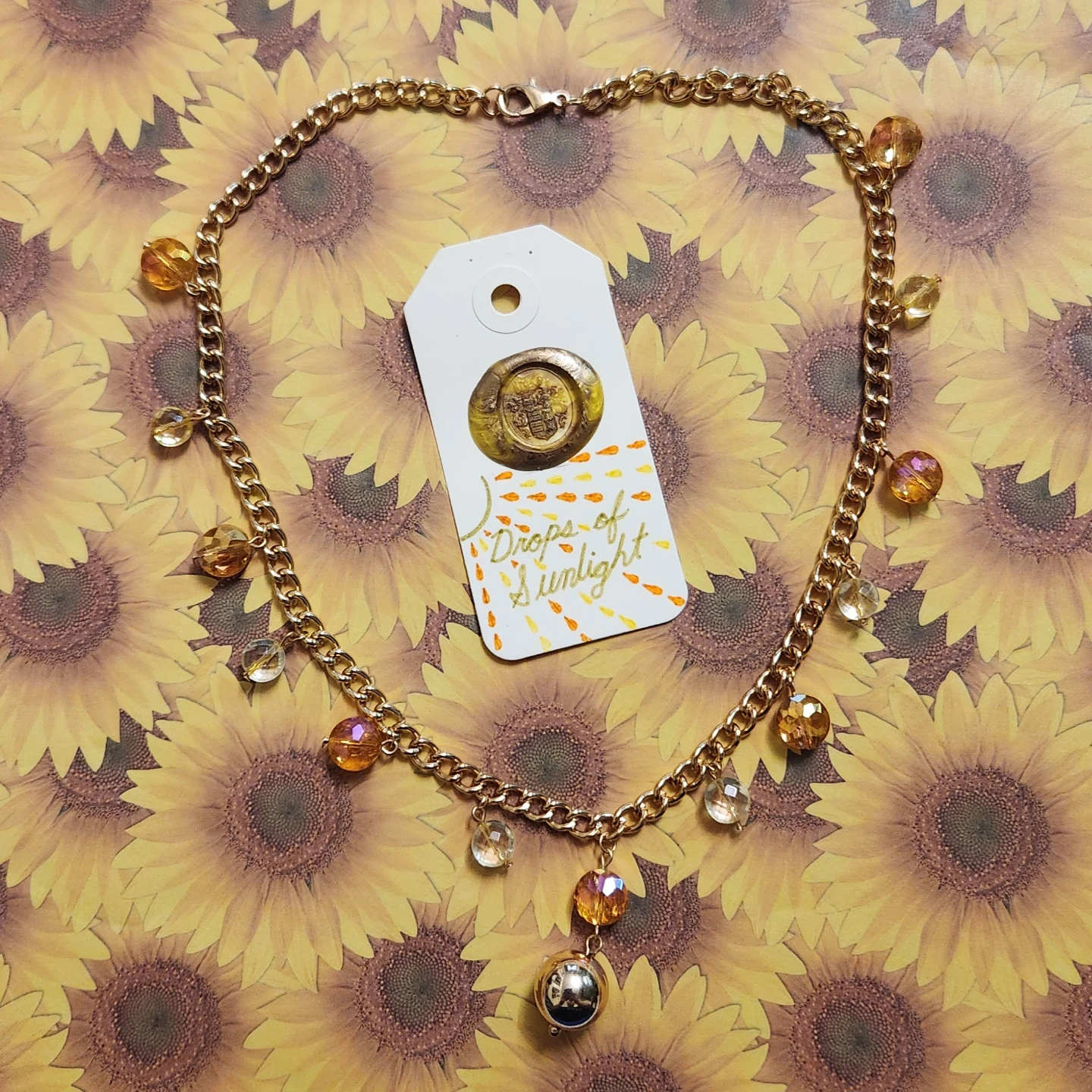Drops of Sunlight Charm Necklace