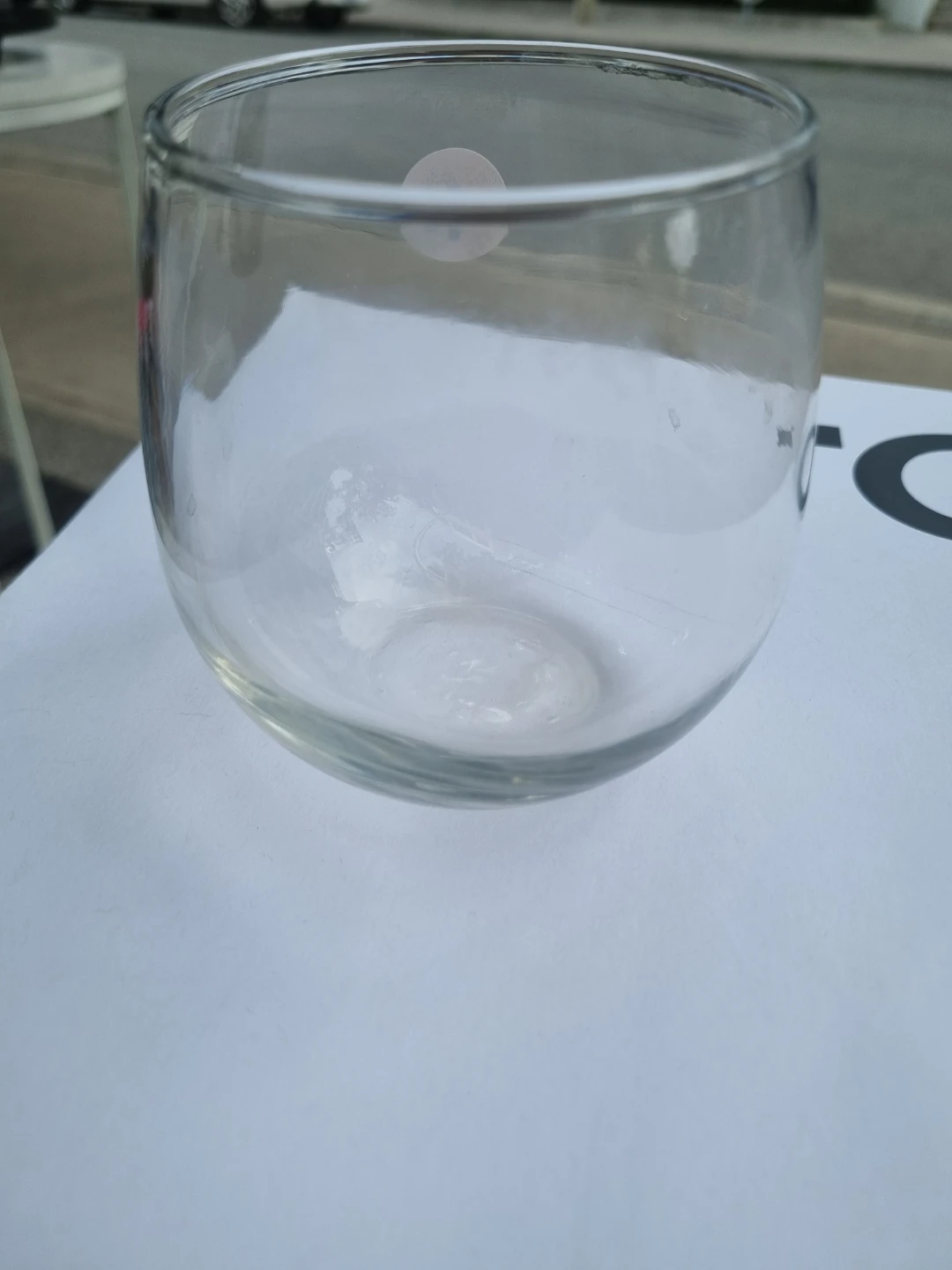 Clear Glass Stemless Wine Glass