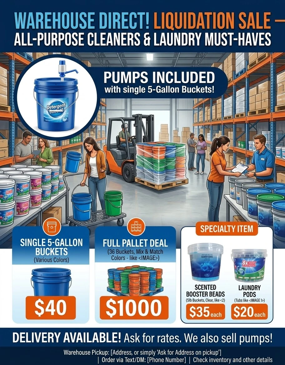 5-Gallon Laundry Detergent Bucket