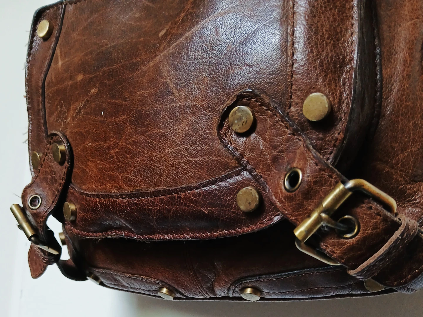 Brown Real Leather Shoulder Bag
