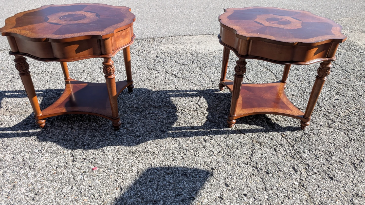 Set of Two Vintage Wooden End Tables - photo 4