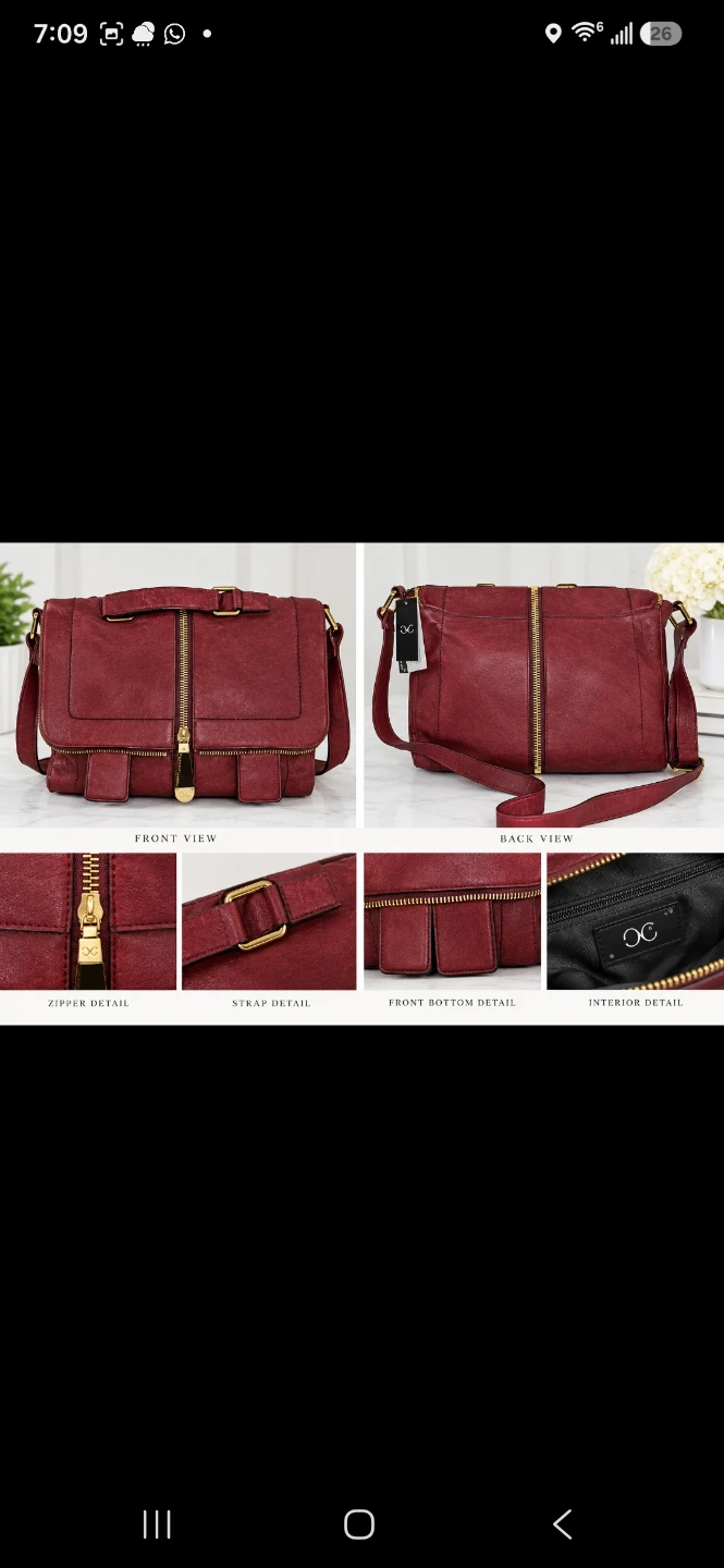Burgundy Crossbody Shoulder Bag