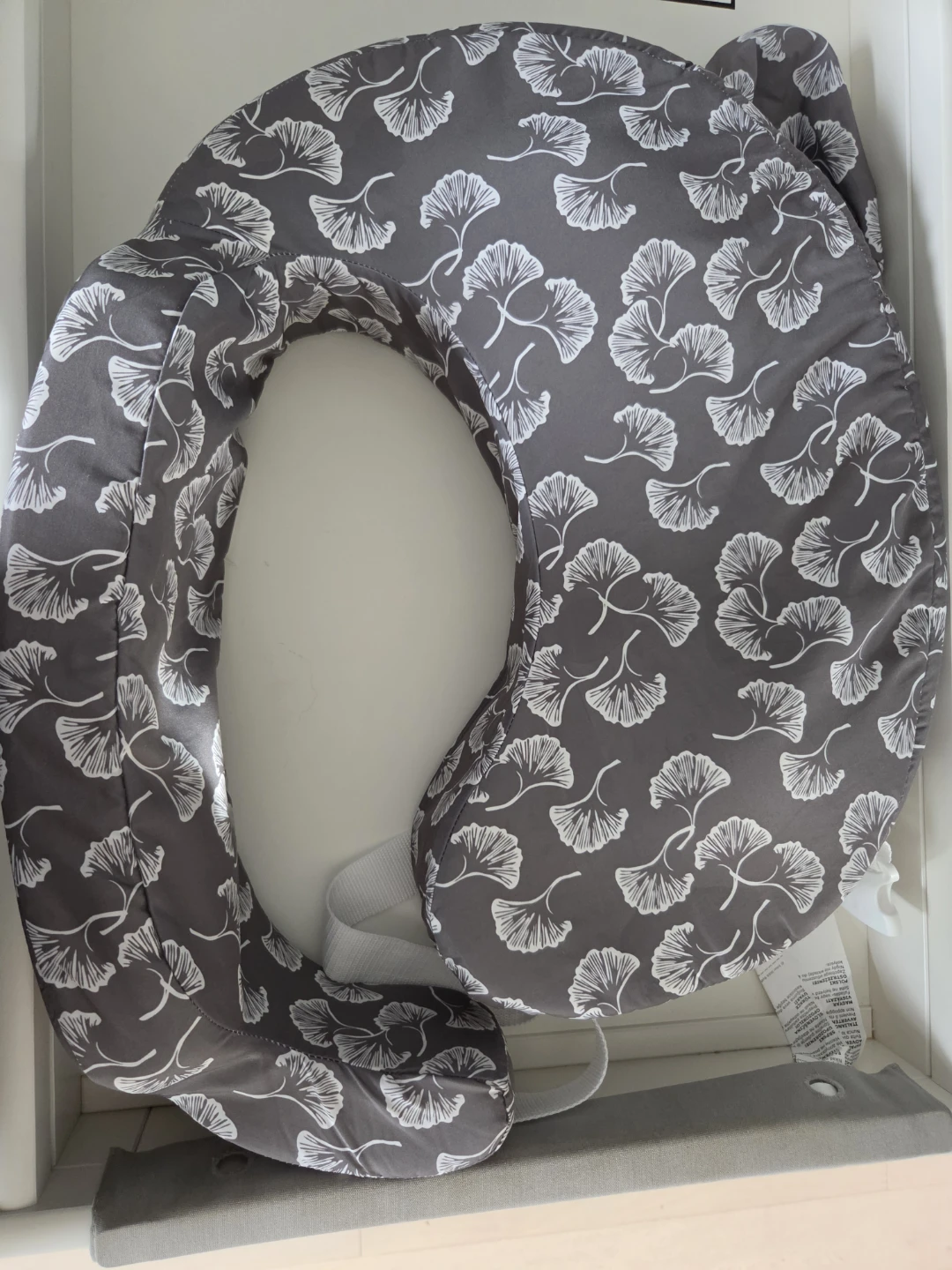 Boppy Nursing Pillow Grey Ginkgo Print