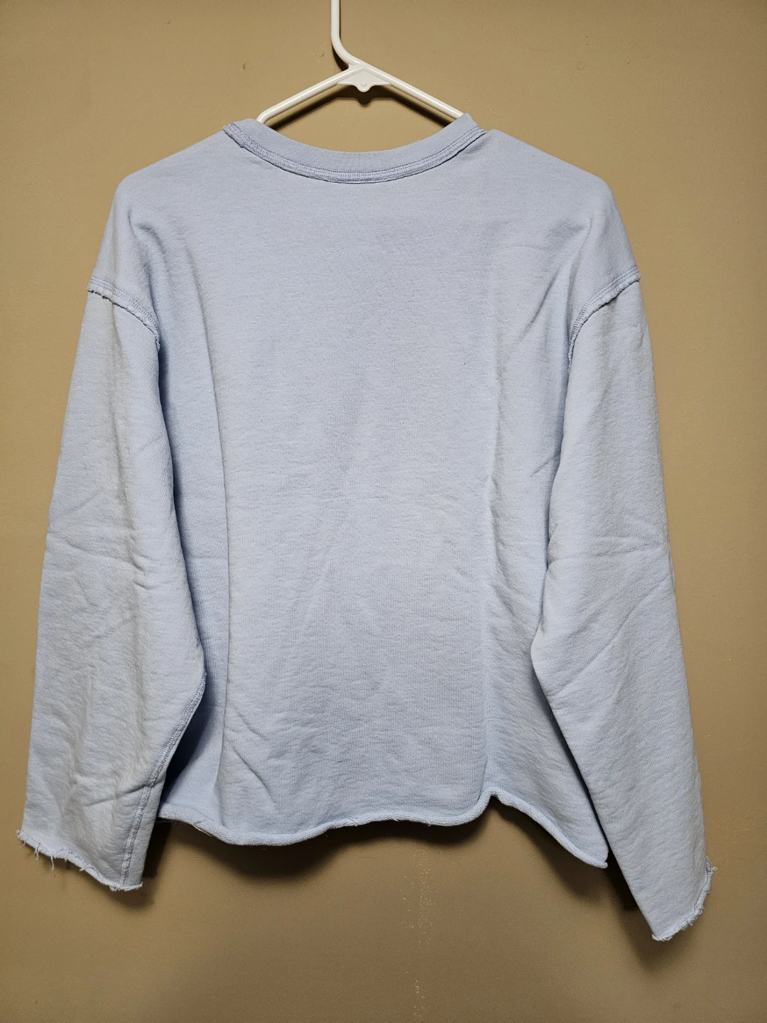 October’s Very Own (OVO) Cropped Raw-Hem Sweatshirt – Light Blue - photo 4