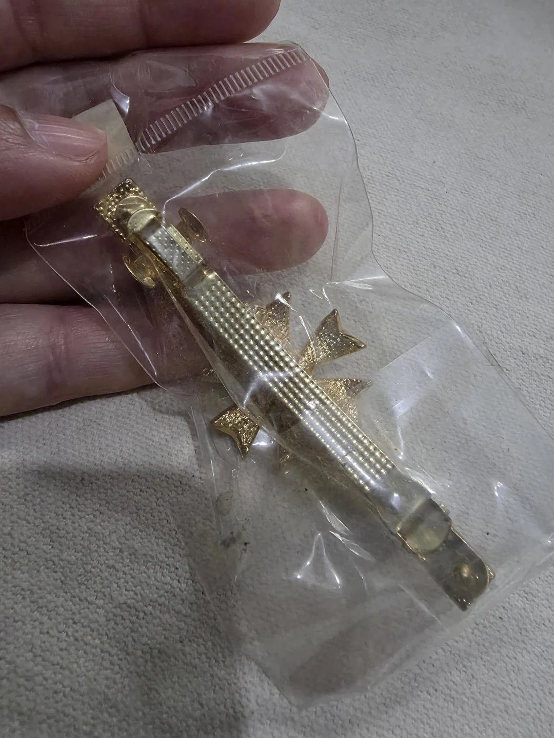 Gold-Tone Crystal Rhinestone Hair Clip Green Flower 🏈 - photo 2