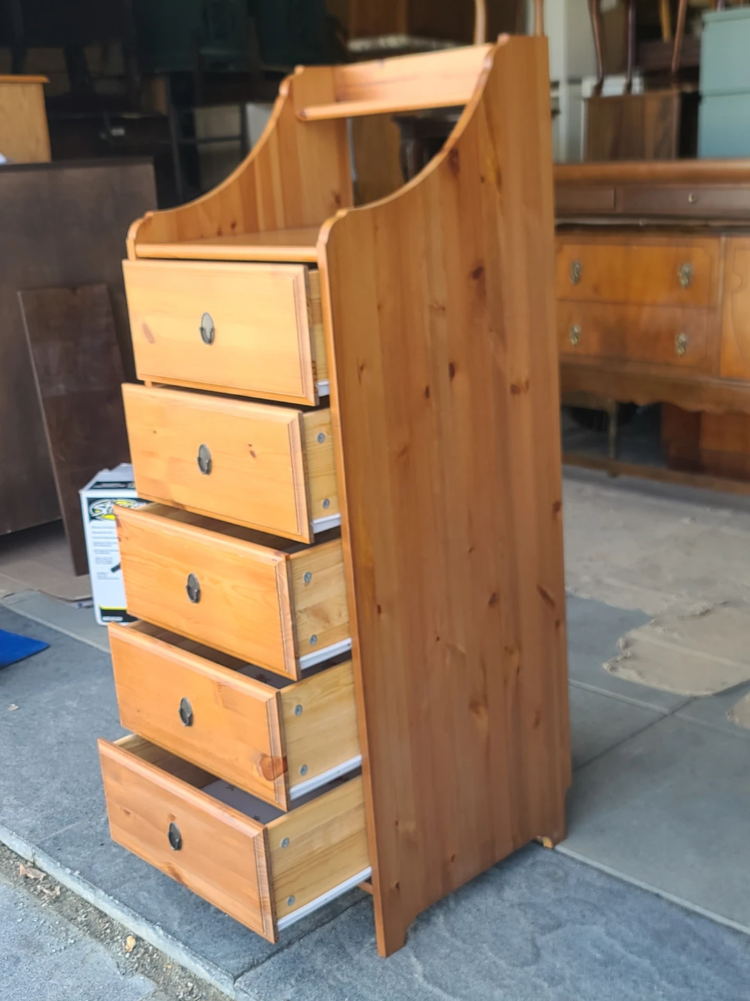 Pine 5-Drawer Lingerie Chest with Gallery Top - photo 3