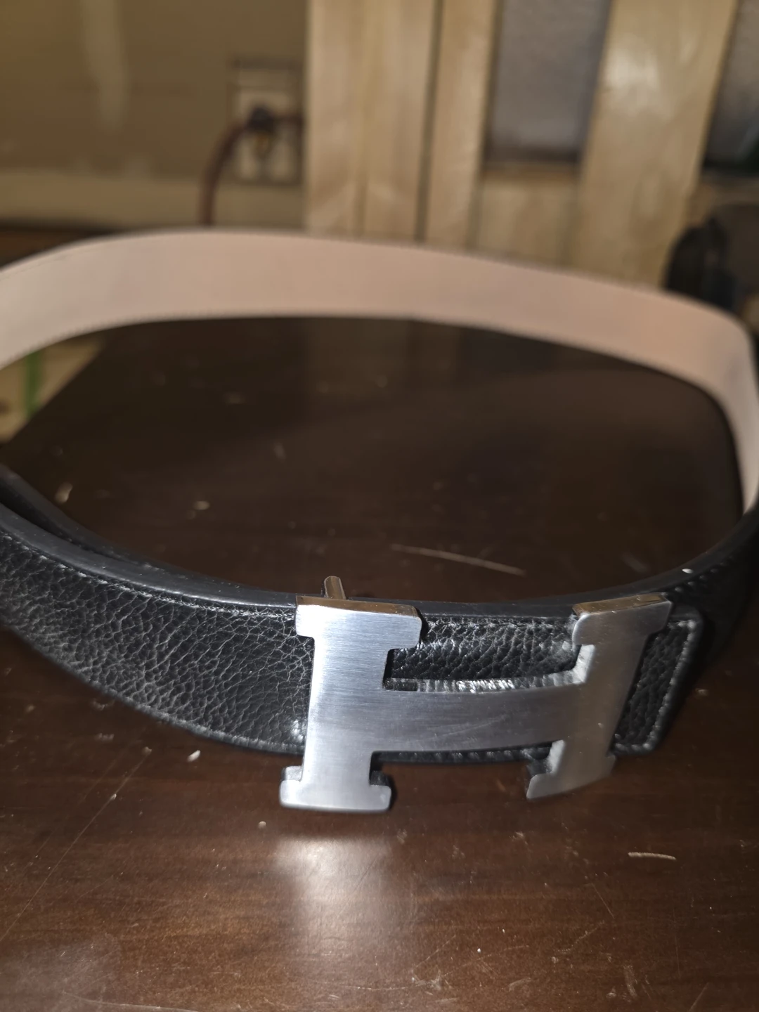 Hermès Black Leather Belt