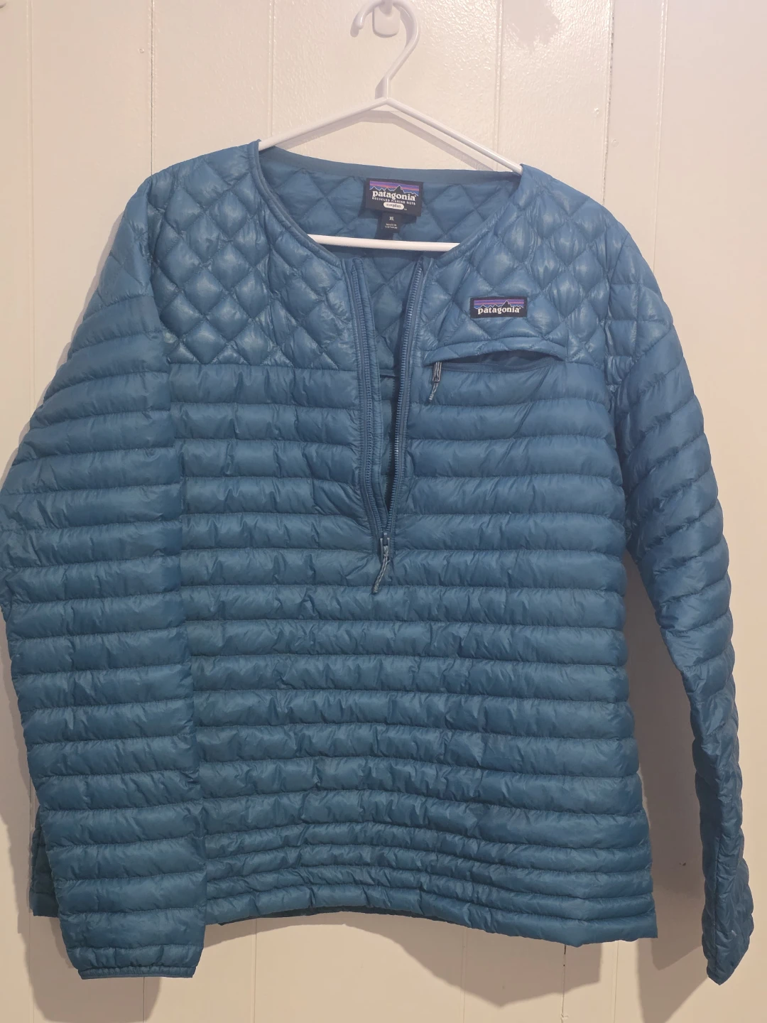 Patagonia Quilted Pullover Jacket - Blue - Size XL