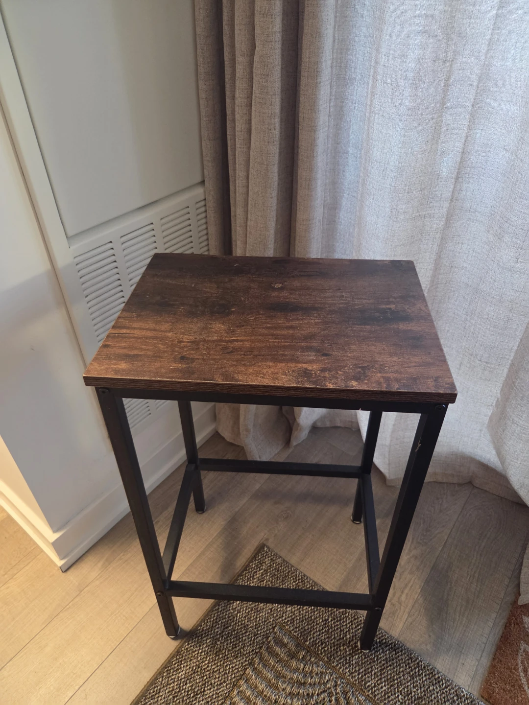 Rustic Faux Wood Finish Side Table - photo 2
