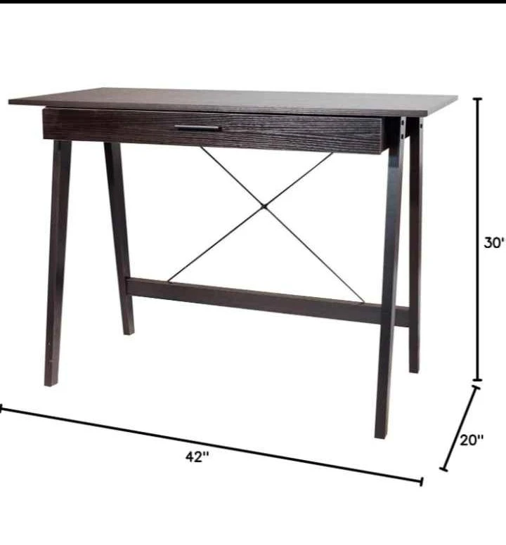 Brown or White Wood Desk with Drawer - photo 4