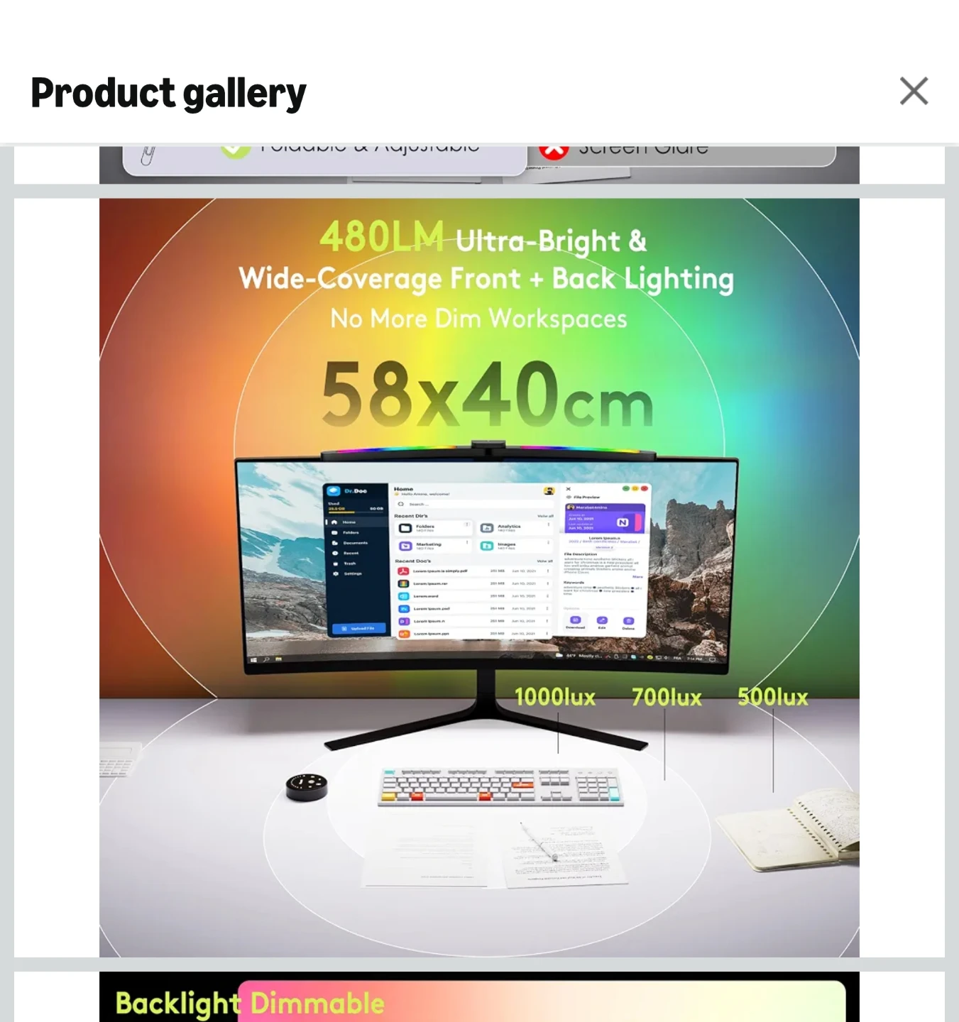 Quntis ScreenLinear Curved Plus Monitor Light - photo 3