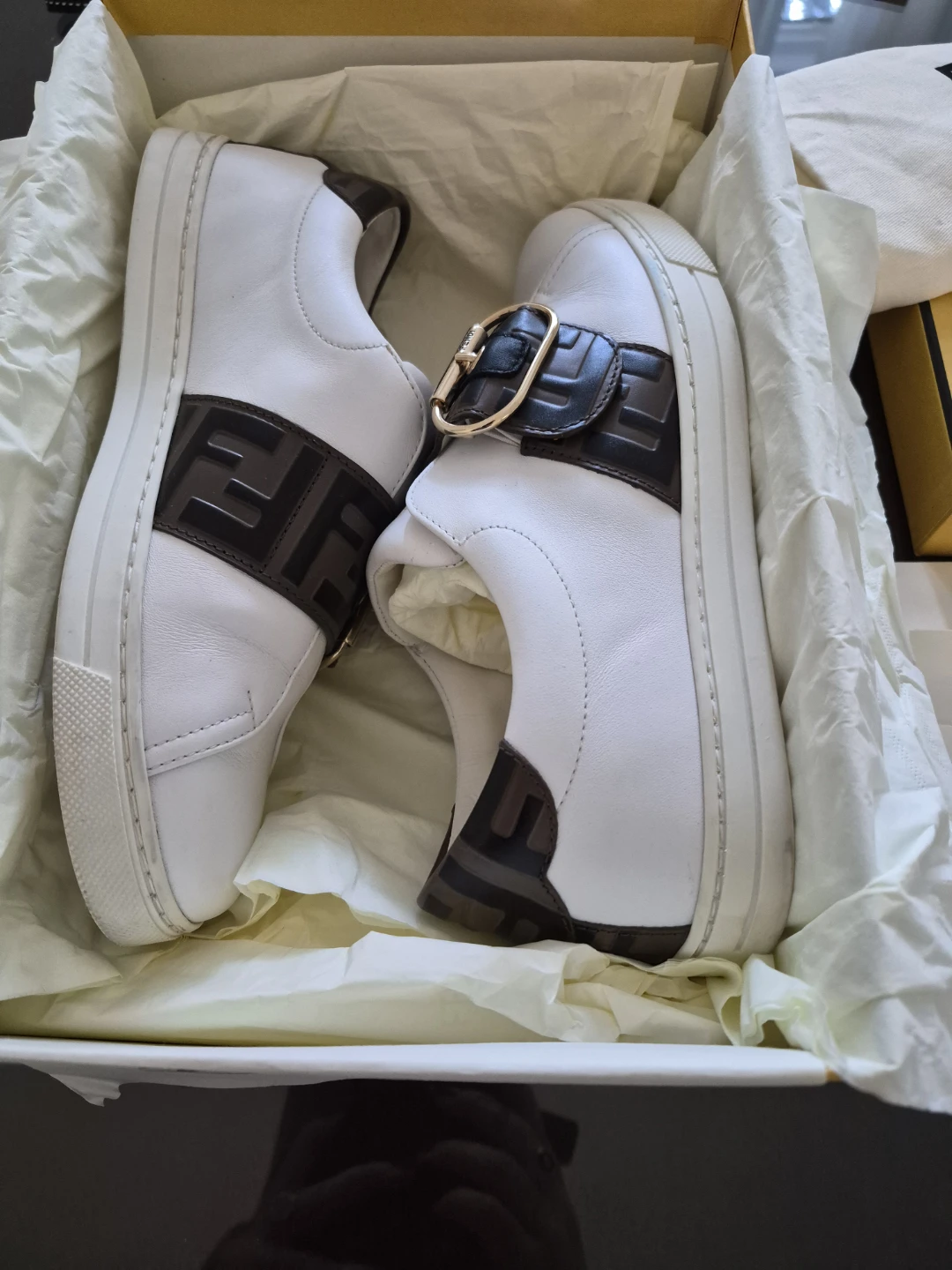 Fendi White Leather Sneakers - Size 37 - photo 3