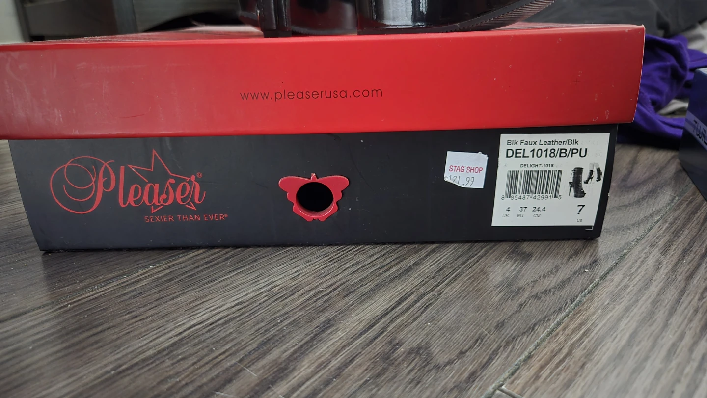 Pleaser heels - black Faux Leather Heels Size 7 - photo 3