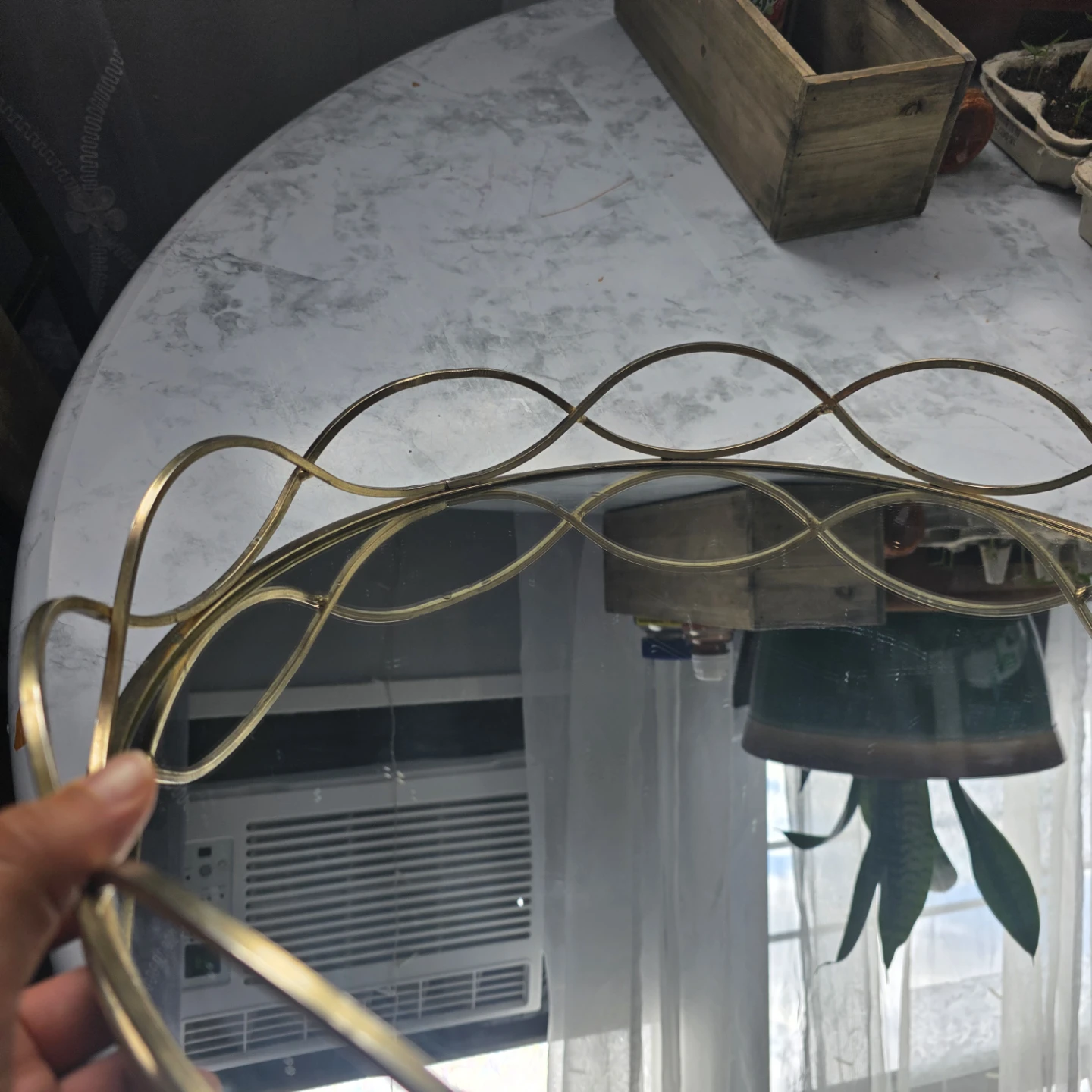 Gold Metal Decorative Mirror Tray - photo 4