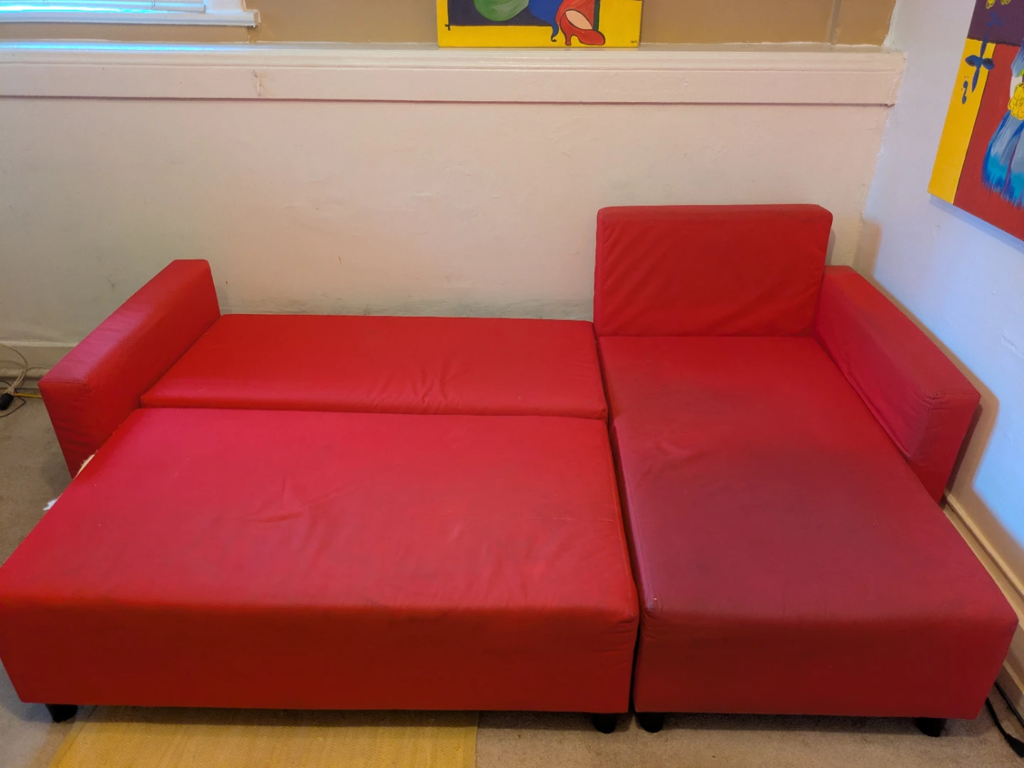 Red Ikea Sofa Sectional - photo 2