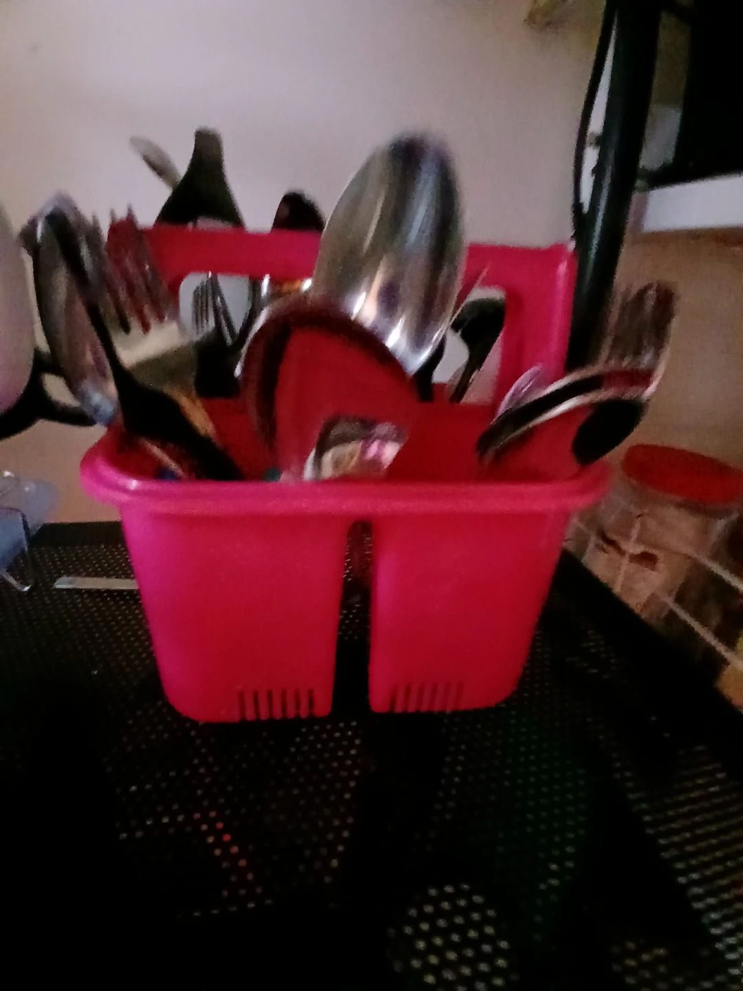 Red Plastic Cutlery Caddy🏈