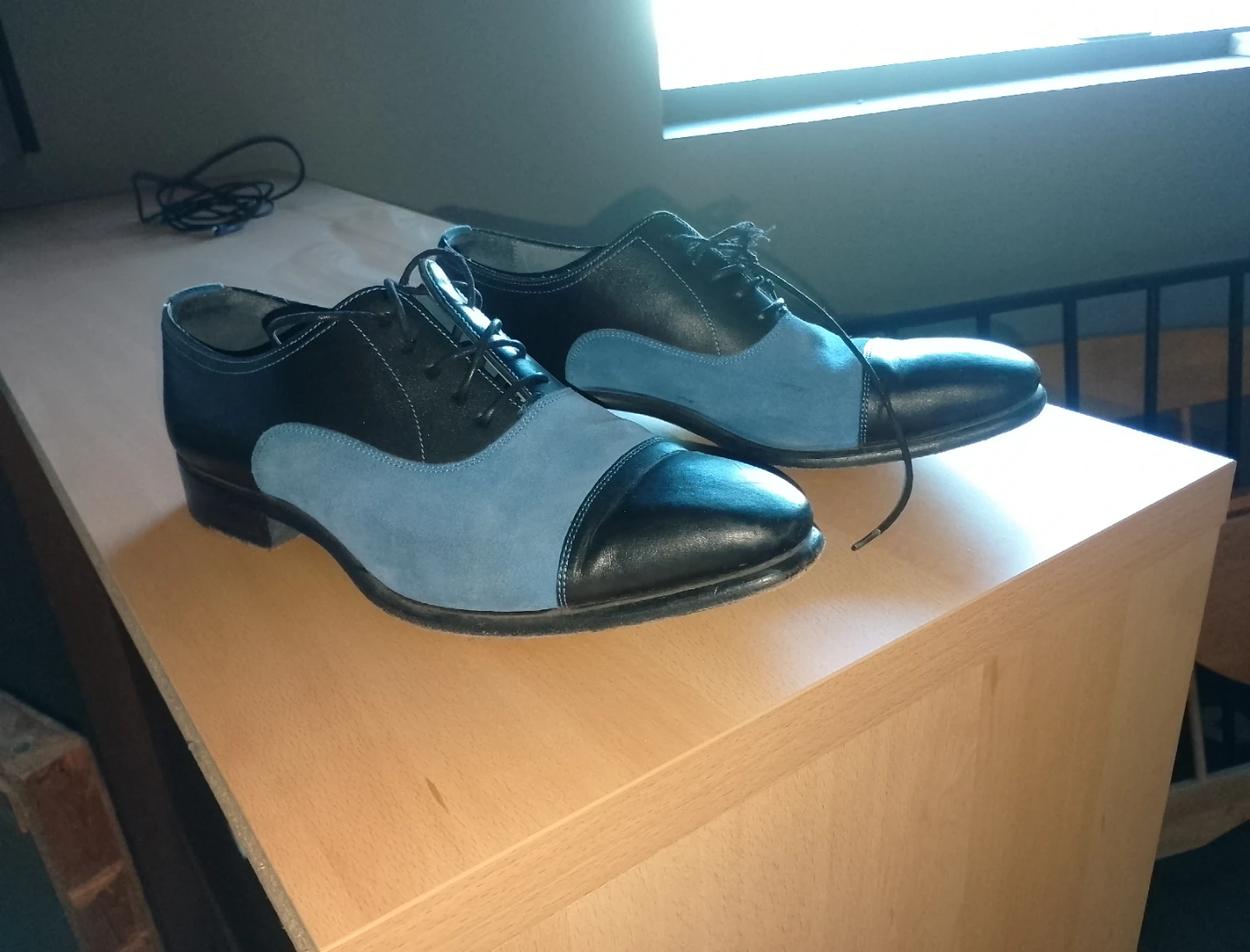Two-tone Leather and Suede Zampiere Shoes - photo 4