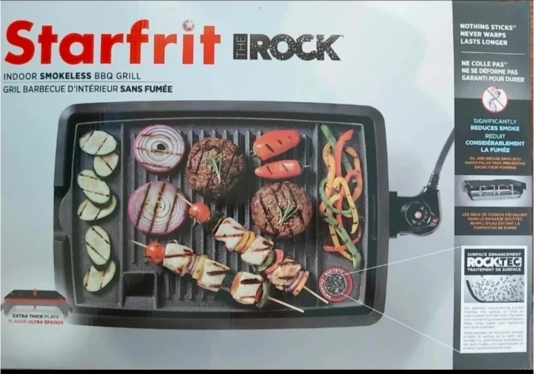 🏈 Starfrit The Rock Indoor Smokeless BBQ Grill